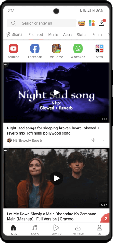 VidMate app after installation